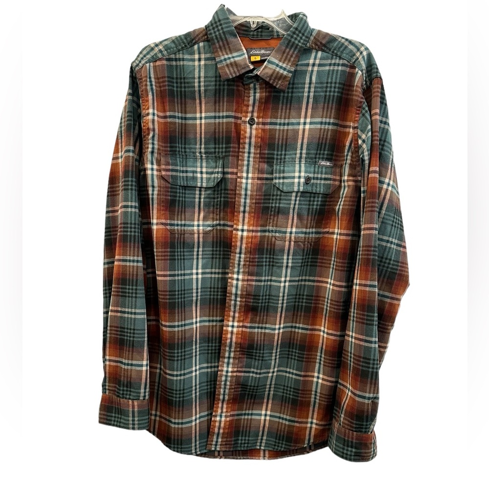 Eddie Bauer long sleeve plaid button down men’s shirt size TL EUC